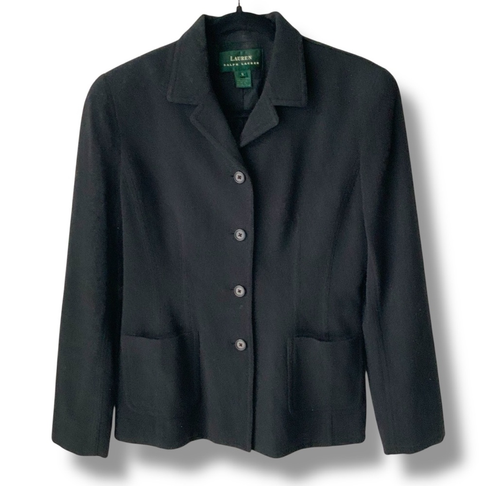 LAUREN RALPH LAUREN Wool Angora Blend Blazer Charcoal Gray Size 8 - Picture 7 of 8
